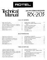 Rotel RX-203 - Technical manual 